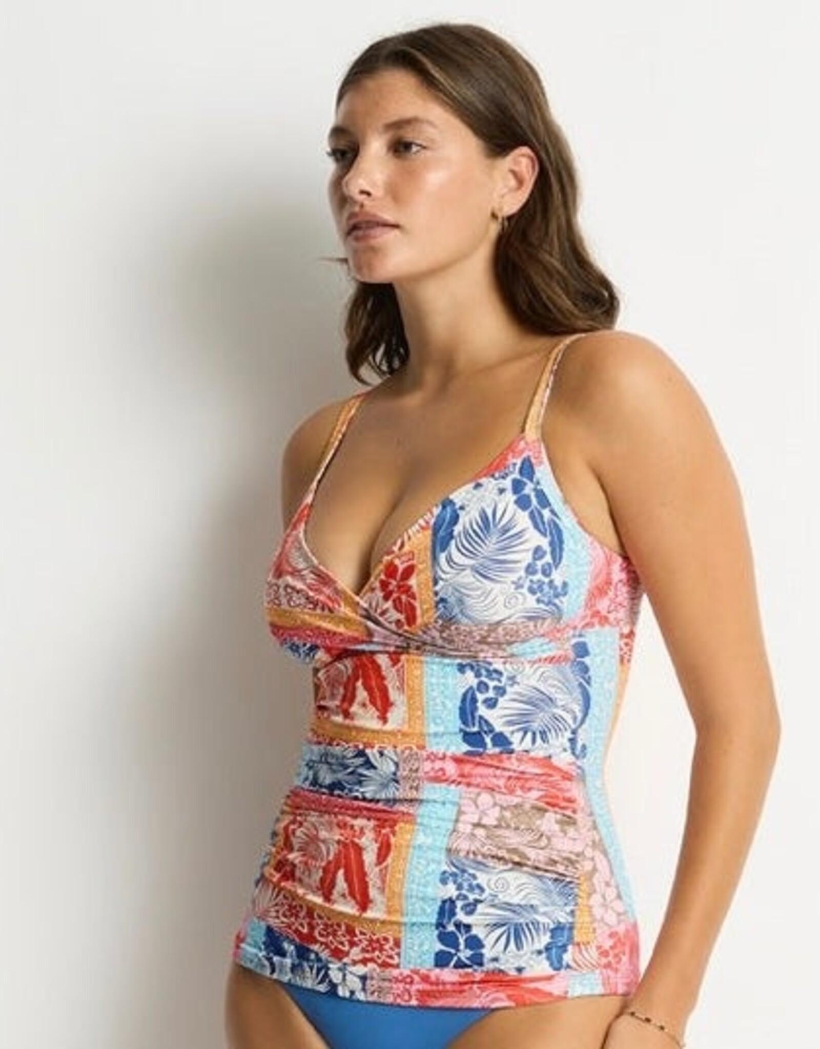 Sea Level SL Coco Island Cross Front Tankini Top