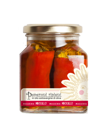 Masseria Mirogallo "Mirogallo" Stuffed in EVOO - Peppers with Zucchini & Capers 7/250g -