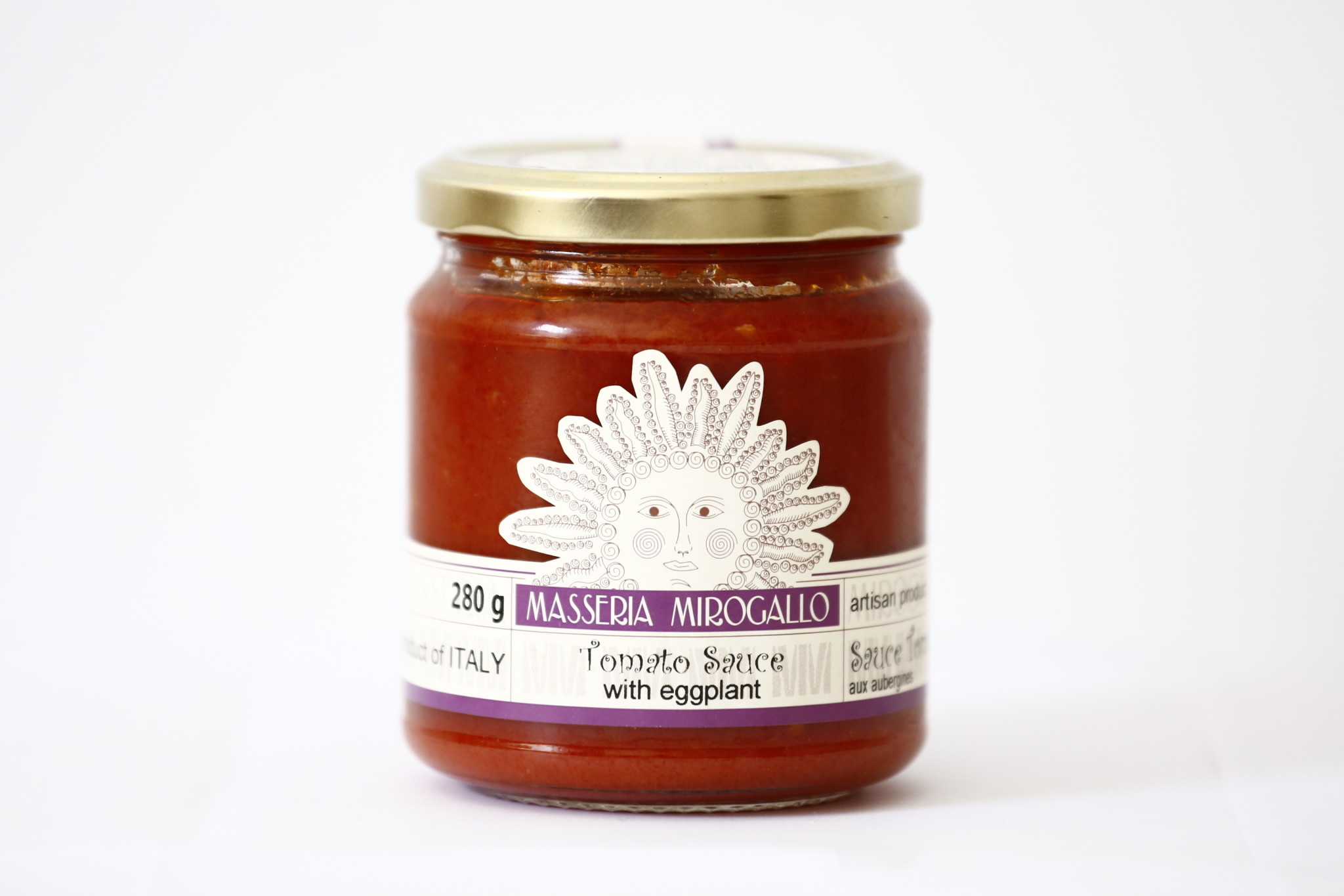 Masseria Mirogallo Sauces Tomates - Aubergines 280g