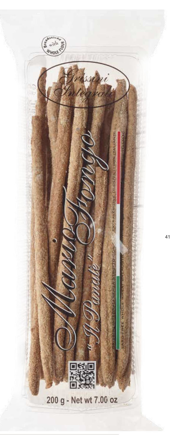 Mario Fongo "Mario Fongo" Stretched Breadsticks Grissini Integrali - Whole Wheat 24/200g