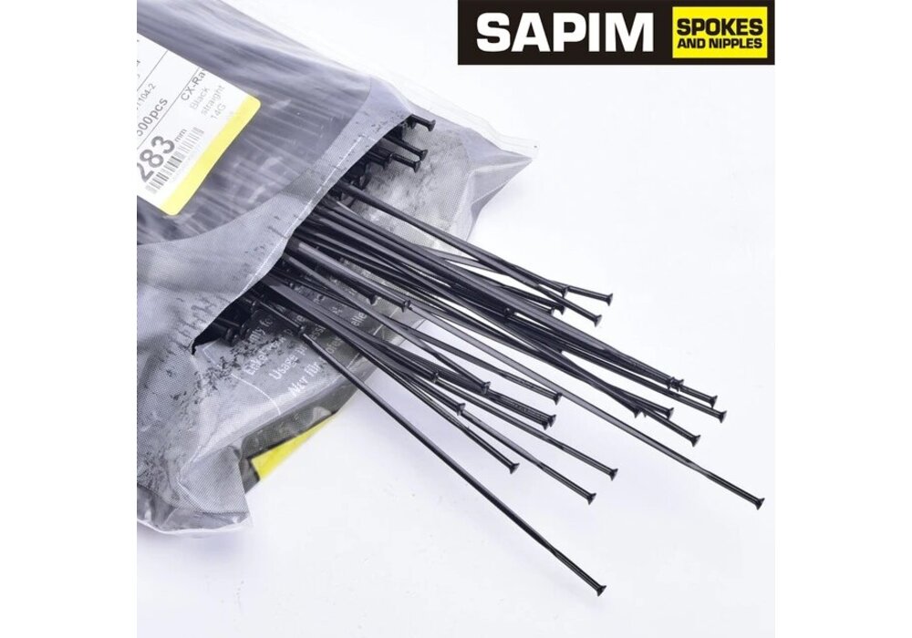 Rayons Aérolames Sapim CX-Ray Noir 14g/2mm - Longueur 306mm - Pour Vélo De Route