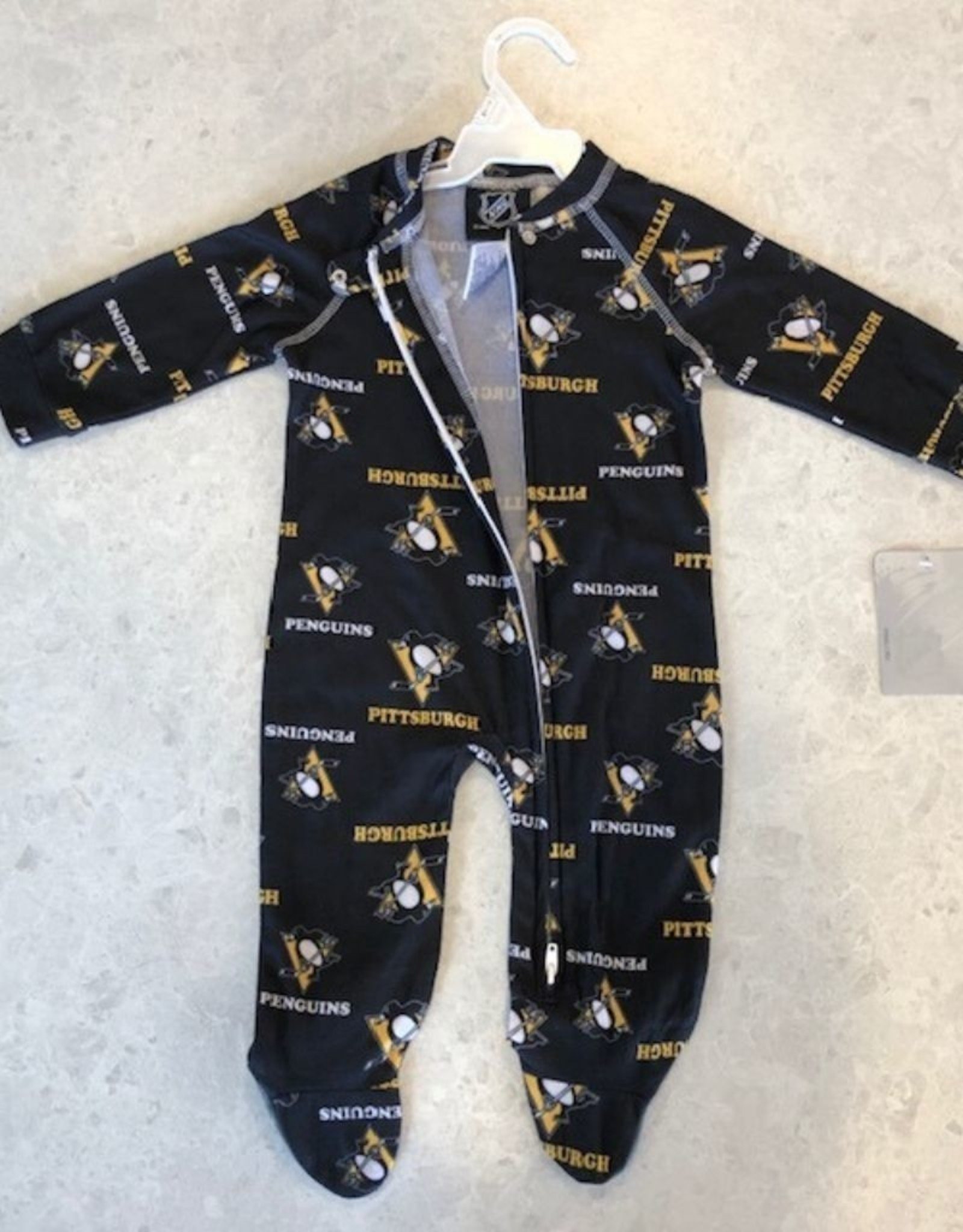 NHL Child Raglan Zip Up Coverall Onesie Penguins