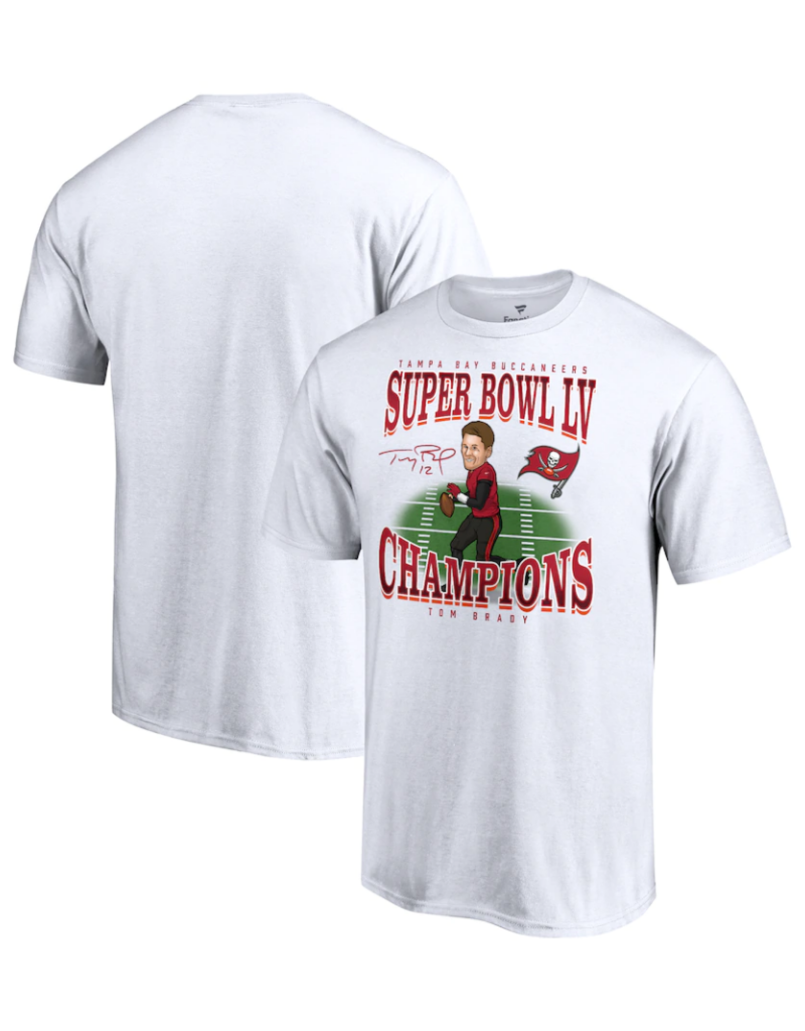 Fanatics Fanatics Super Bowl LV Champions Tom Brady Caricature T-Shirt Tampa Bay Buccaneers White