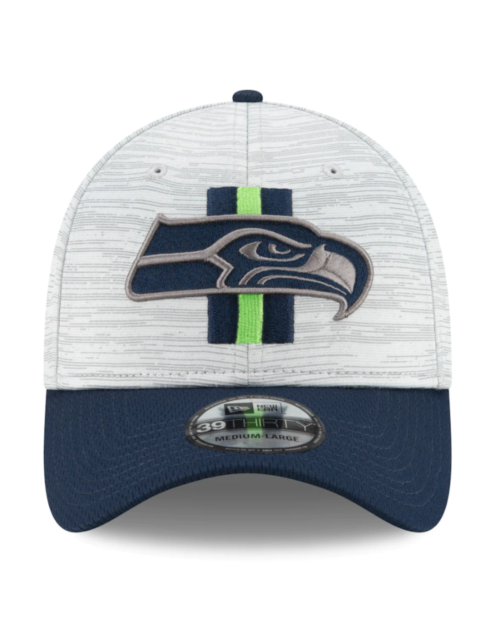 New Era '21 39THIRTY Official Training Hat Seattle Seahawks Grey/Navy