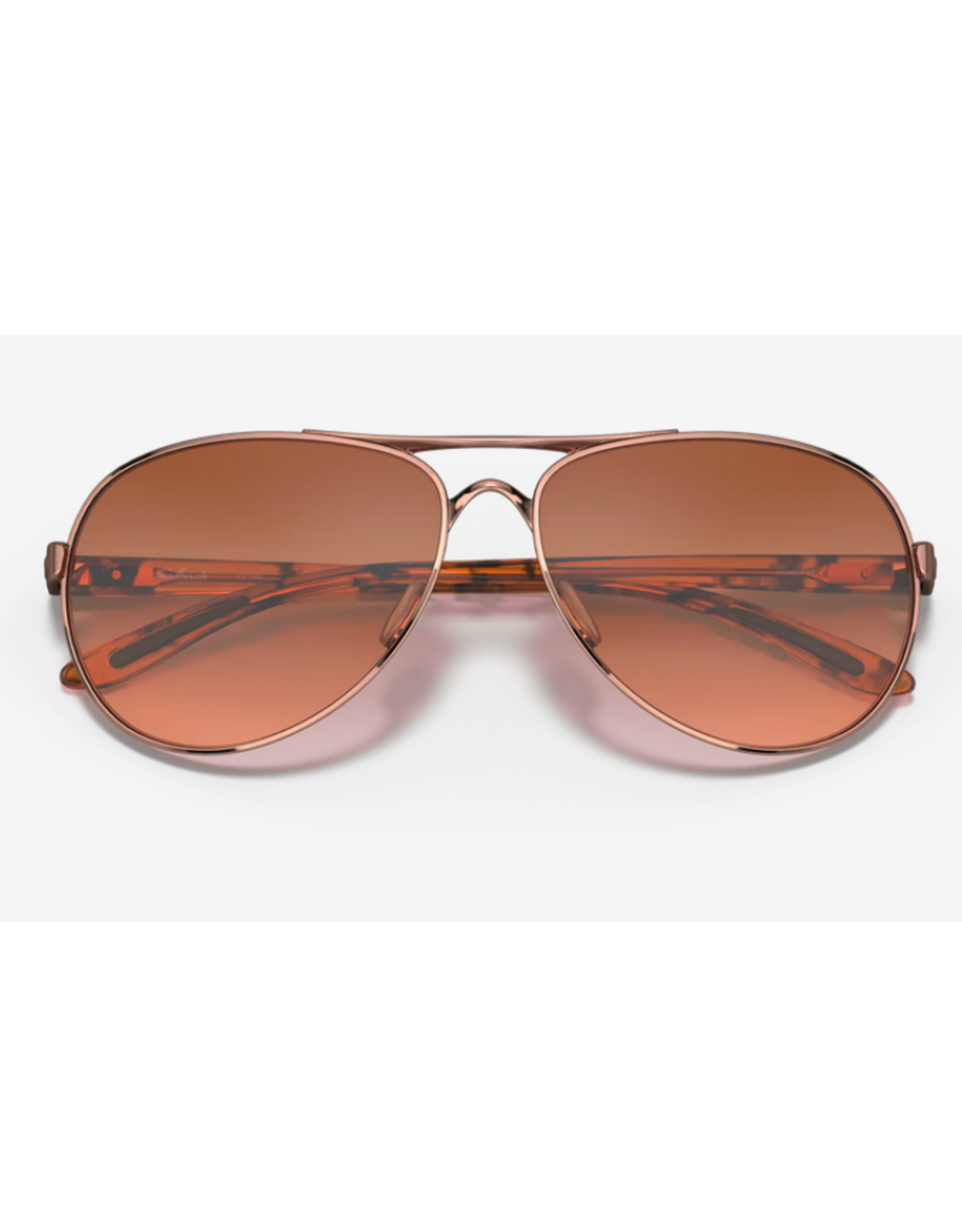 Oakley Feedback VR50 Brown Gradient Lenses Rose Gold Frame Sunglasses