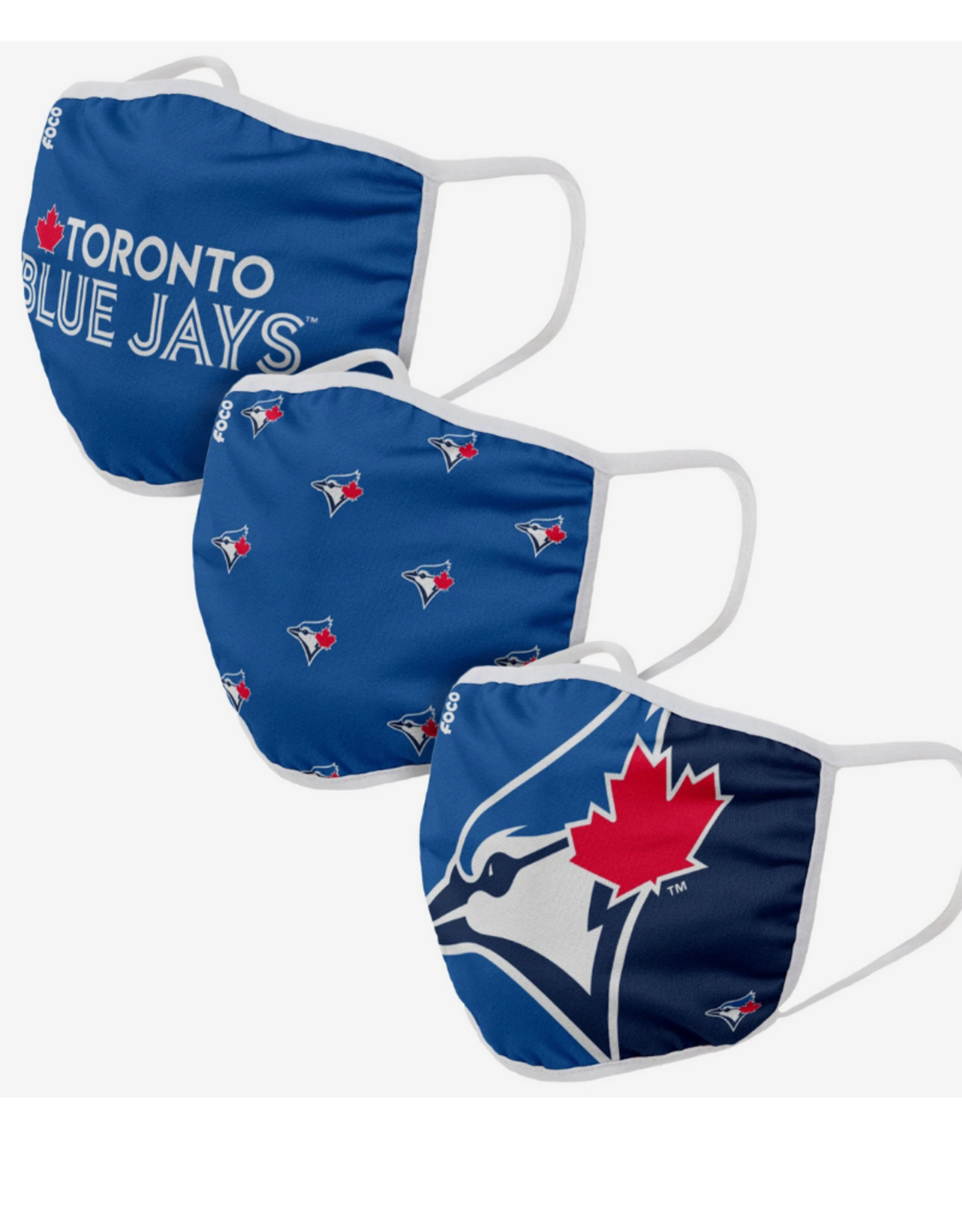 FOCO FOCO Youth Face Cover 3 Pack Toronto Blue Jays