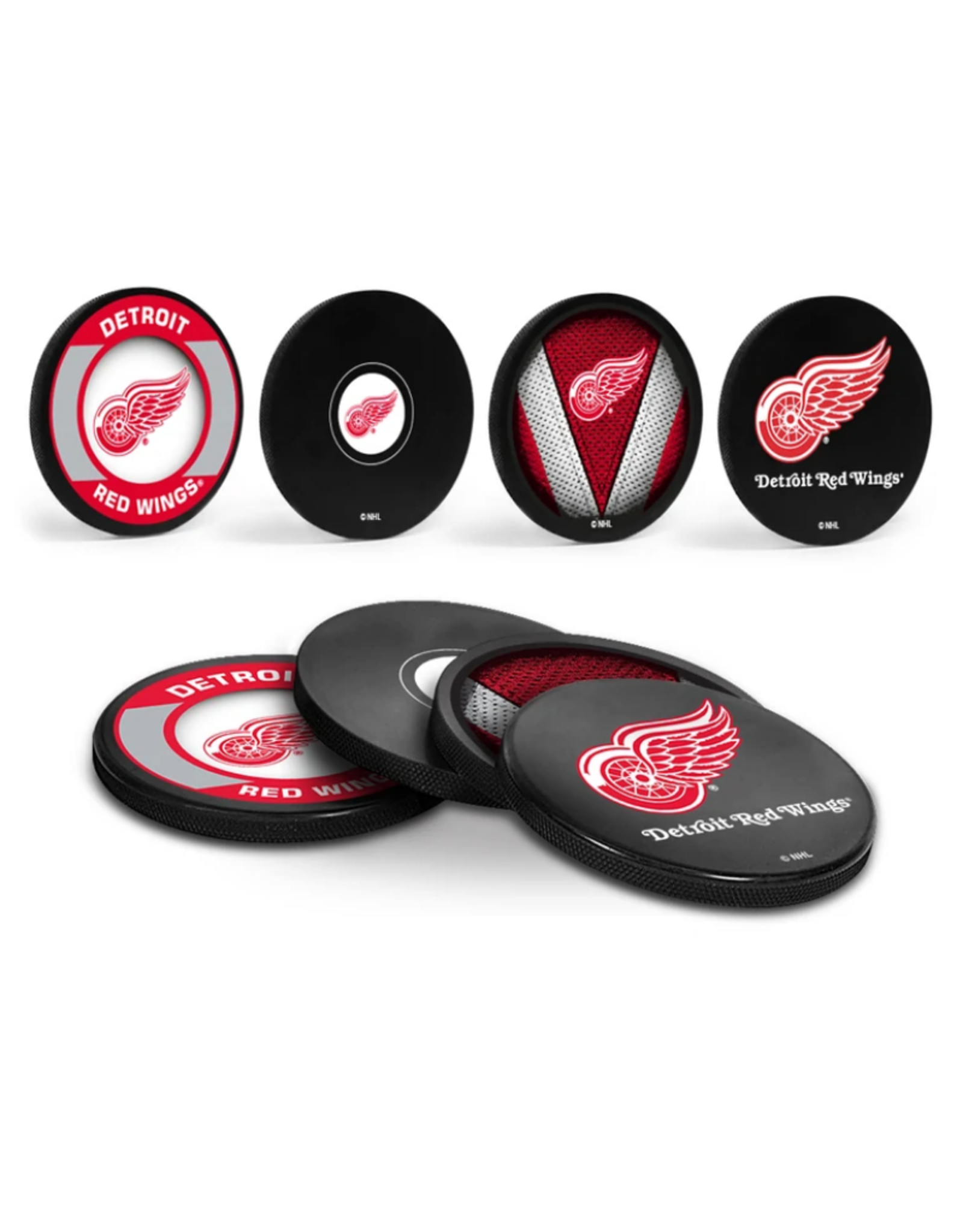 Inglasco Inglasco 4 Pack Puck Coasters Detroit Red Wings