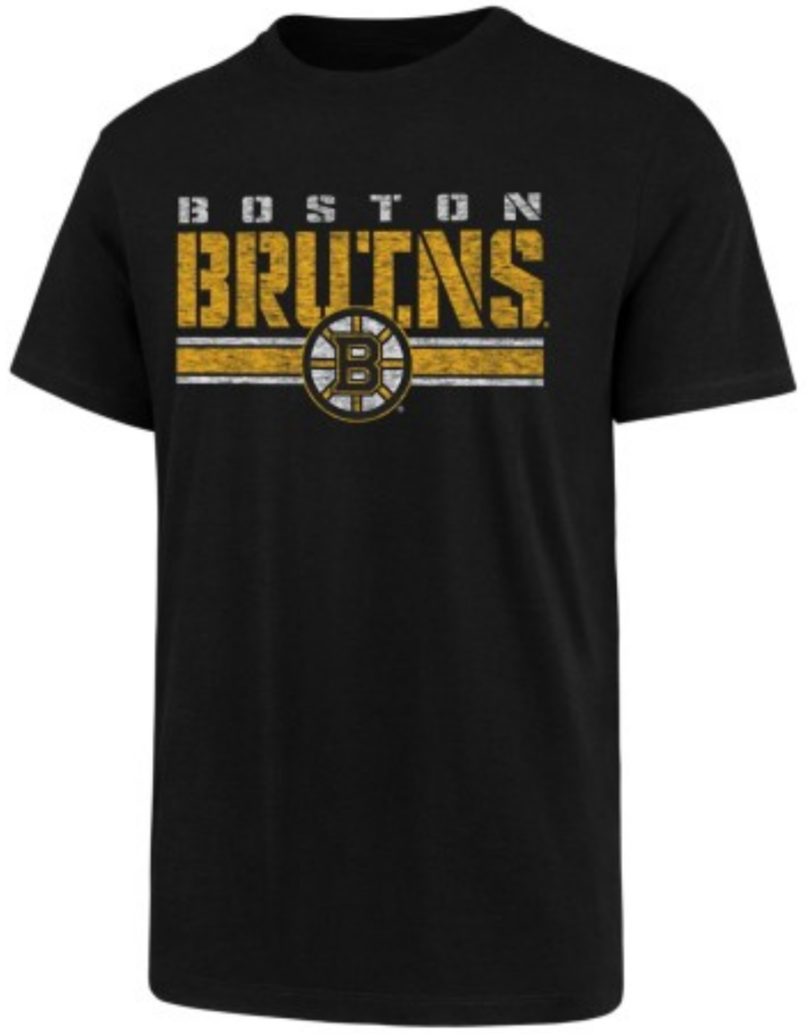 '47 Men's Stripe Thru T-Shirt Boston Bruins Black