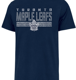 '47 Men's Stripe Thru T-Shirt Toronto Maple Leafs Navy