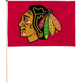 NHL Stick Flag Chicago Blackhawks Red