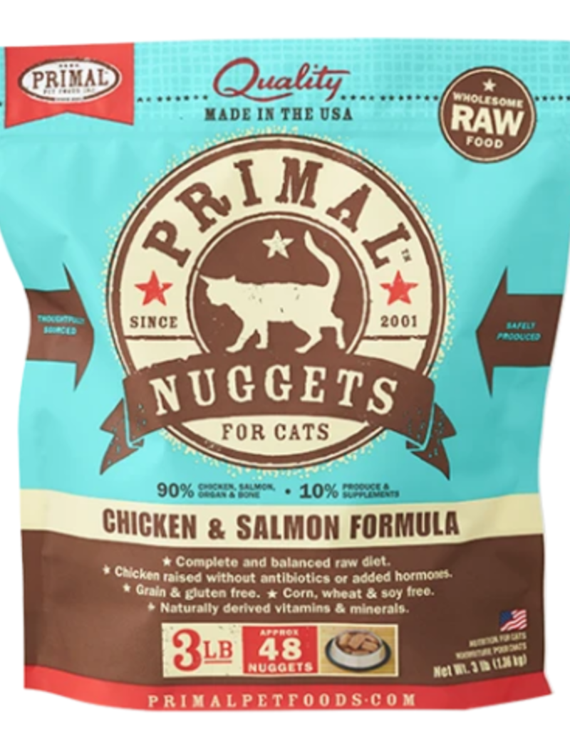 PRIMAL CAT CHICKEN & SALMON 3 NUGGETS Leaps & Bones