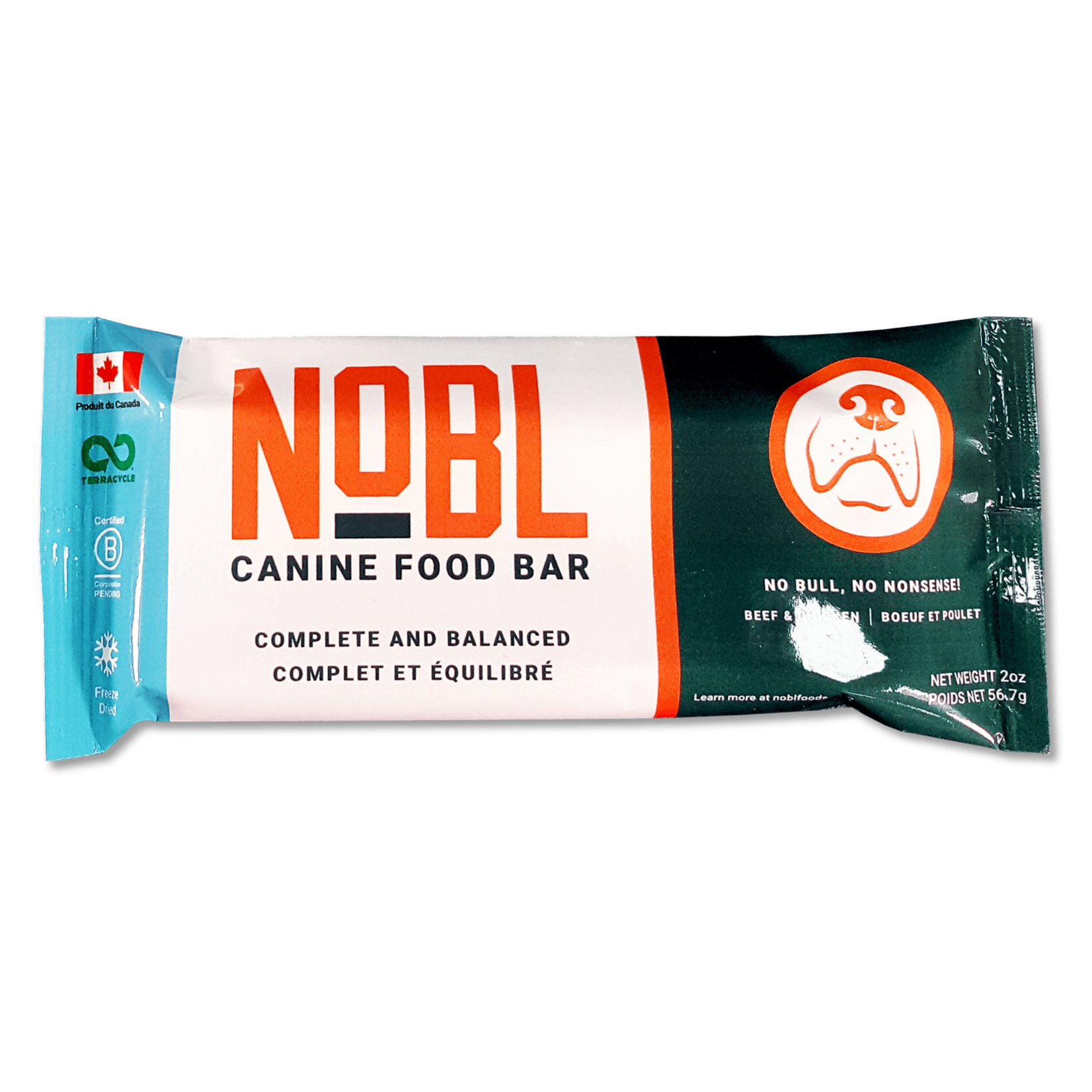 NOBL Canine Food Bar Beef & Chicken