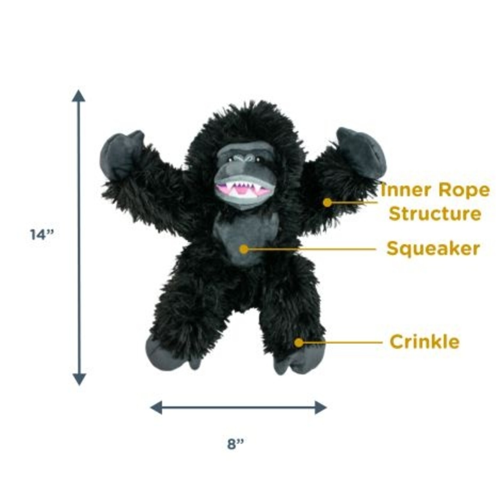 TALL TAILS Tall Tails Rope Gorilla 14"