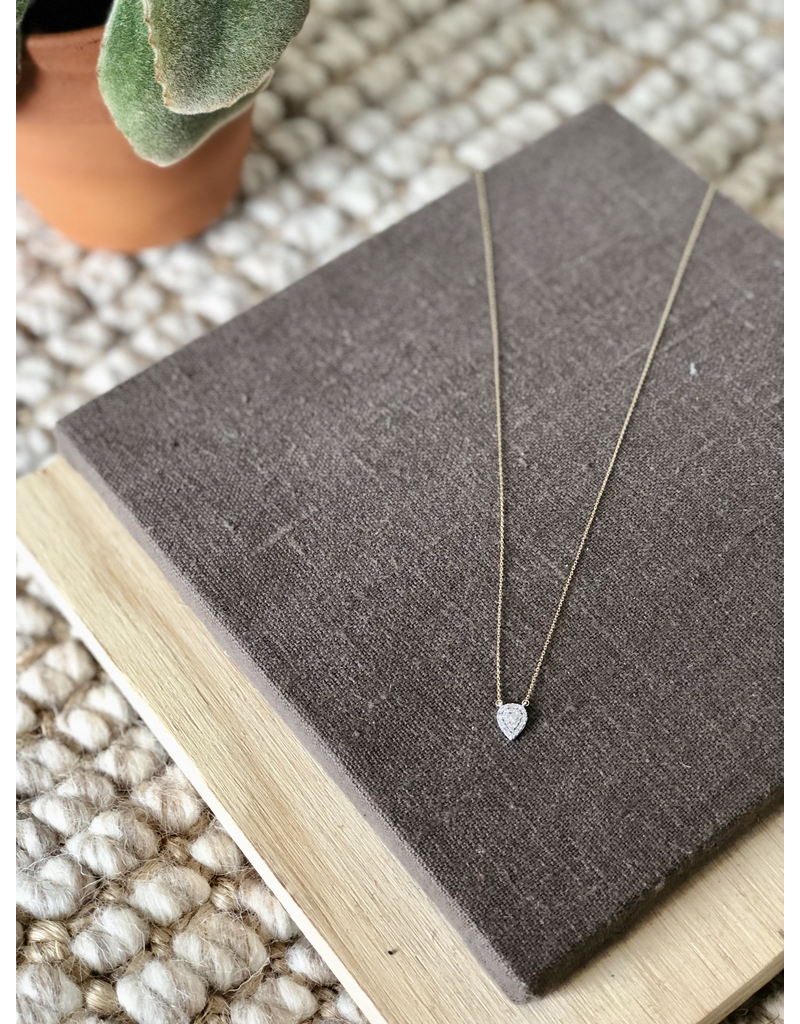 ADINA REYTER SOLID PAVE TEARDROP NECKLACE