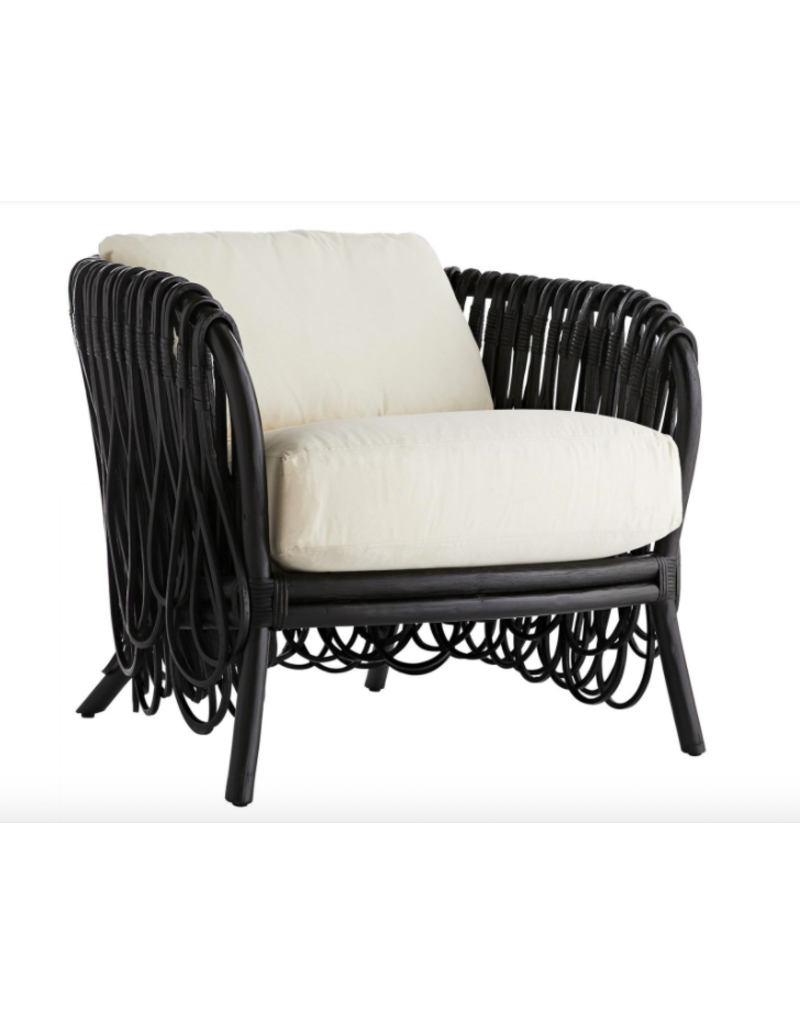 STRATA LOUNGE CHAIR | MUSLIN BLACK RATTAN/other finishes available