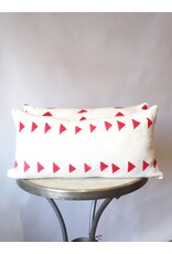 HAND BLOCK PRINTED RED ARROW PILLOW
