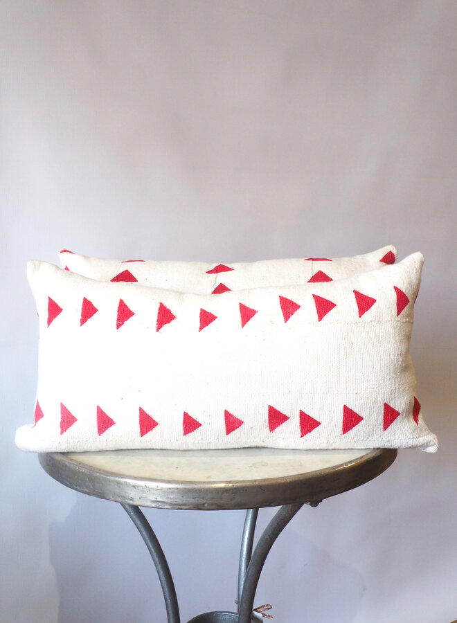 HAND BLOCK PRINTED RED ARROW PILLOW