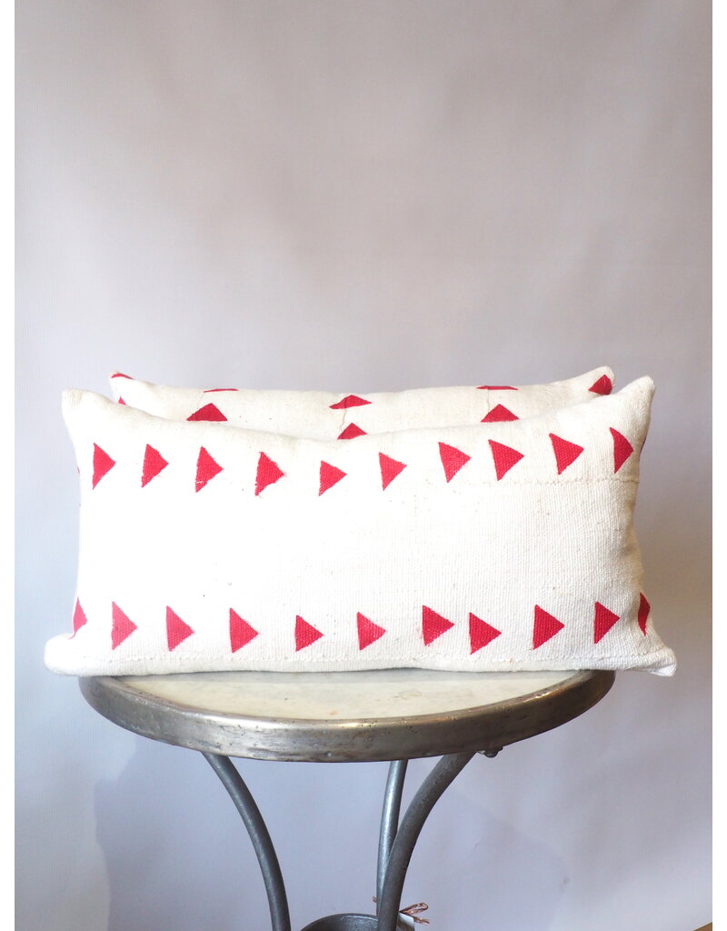 HAND BLOCK PRINTED RED ARROW PILLOW