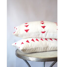 HAND BLOCK PRINTED RED ARROW PILLOW