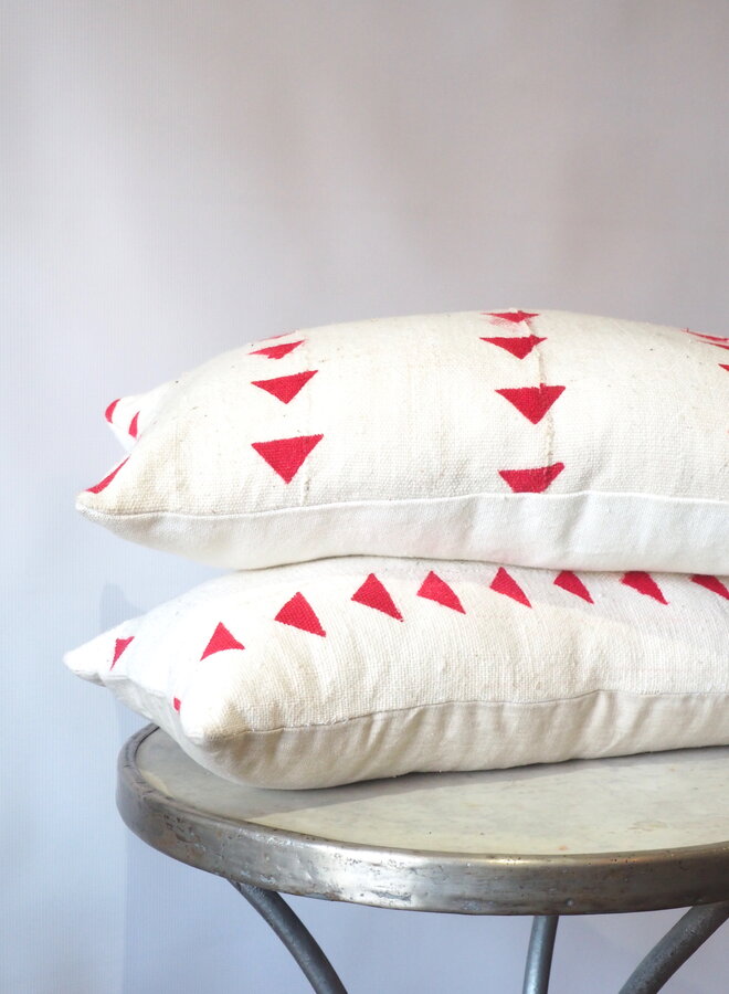 HAND BLOCK PRINTED RED ARROW PILLOW