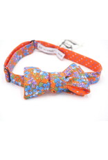 ORANGE/PERIWINKLE/FLORAL/DOTS BOW TIE