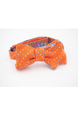 ORANGE/PERIWINKLE/FLORAL/DOTS BOW TIE