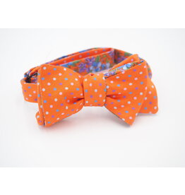 ORANGE/PERIWINKLE/FLORAL/DOTS BOW TIE