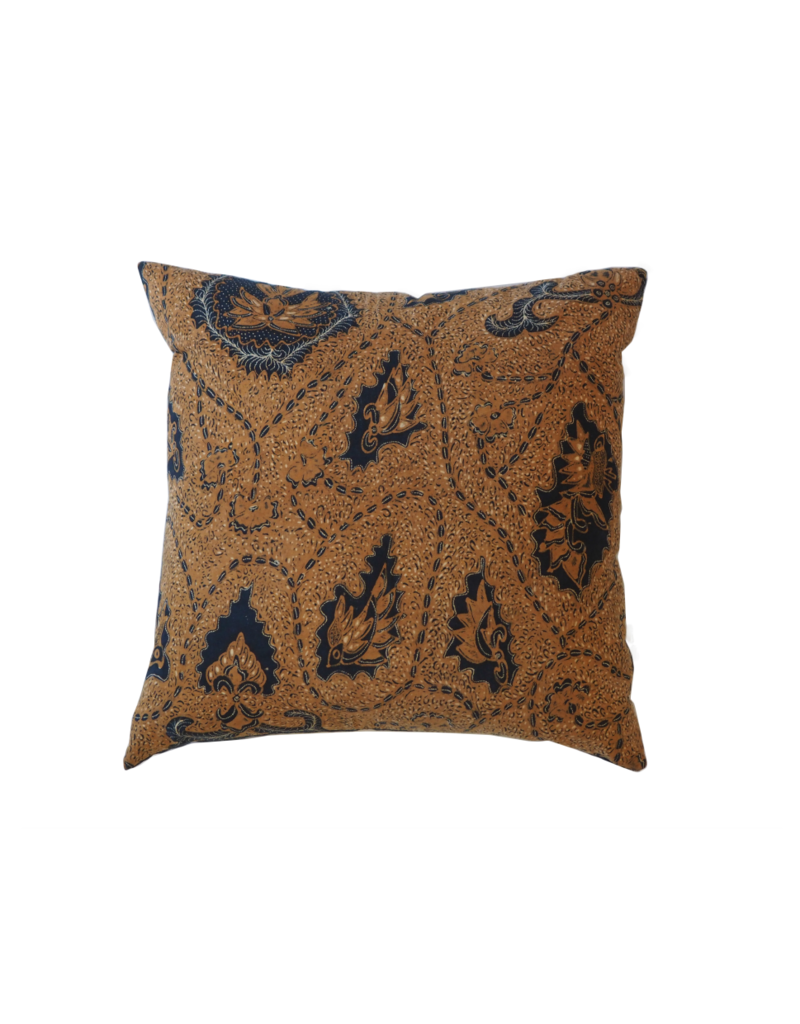 BLUE INDONESIAN BATIK PILLOW 18" X 18"