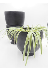 SCHWUNG HOME USA ROUND BLACK PLANT POT