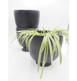 SCHWUNG HOME USA ROUND BLACK PLANT POT
