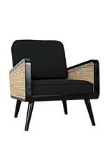 Noir Edward Chair, Charcoal Black with Caning
