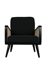 Noir Edward Chair, Charcoal Black with Caning