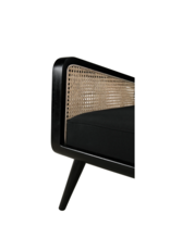 Noir Edward Chair, Charcoal Black with Caning