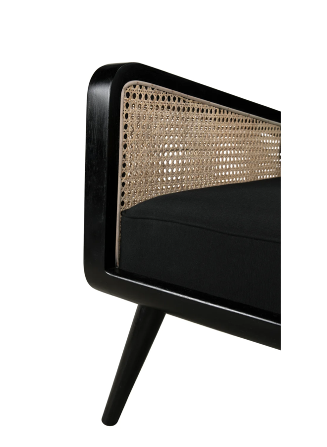 Edward Chair, Charcoal Black with Caning