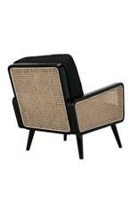 Noir Edward Chair, Charcoal Black with Caning