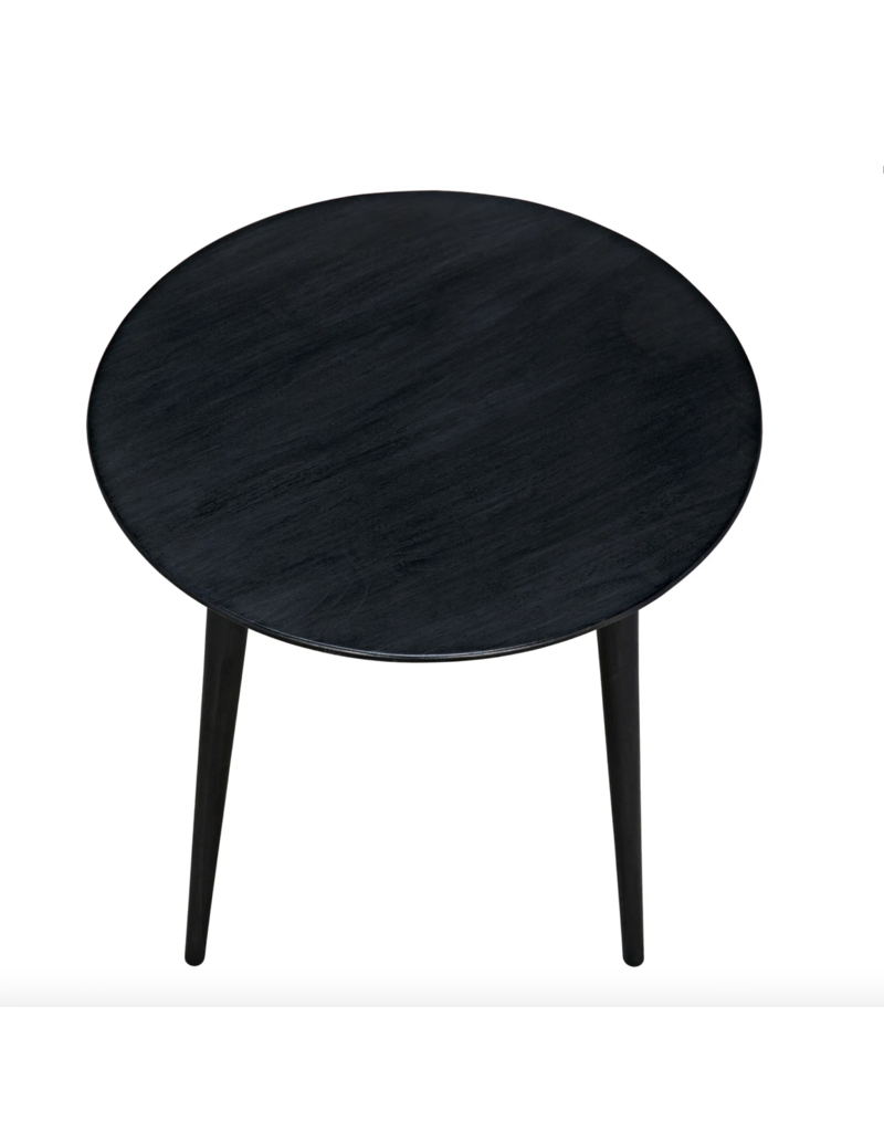 Noir Tripod Side Table, Charcoal Black