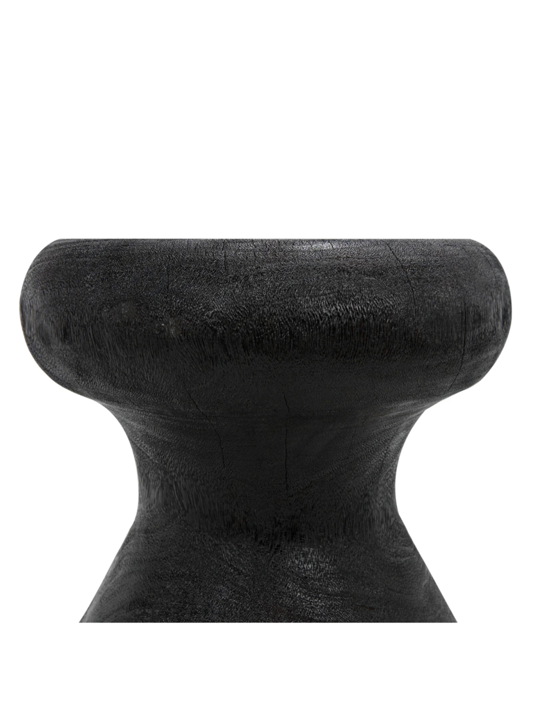 Noir Samson Stool/Side Table, Burnt Black