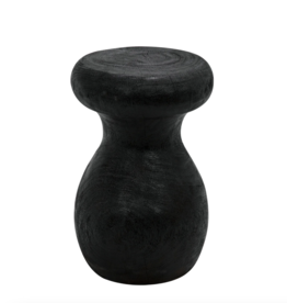 Noir Samson Stool/Side Table, Burnt Black
