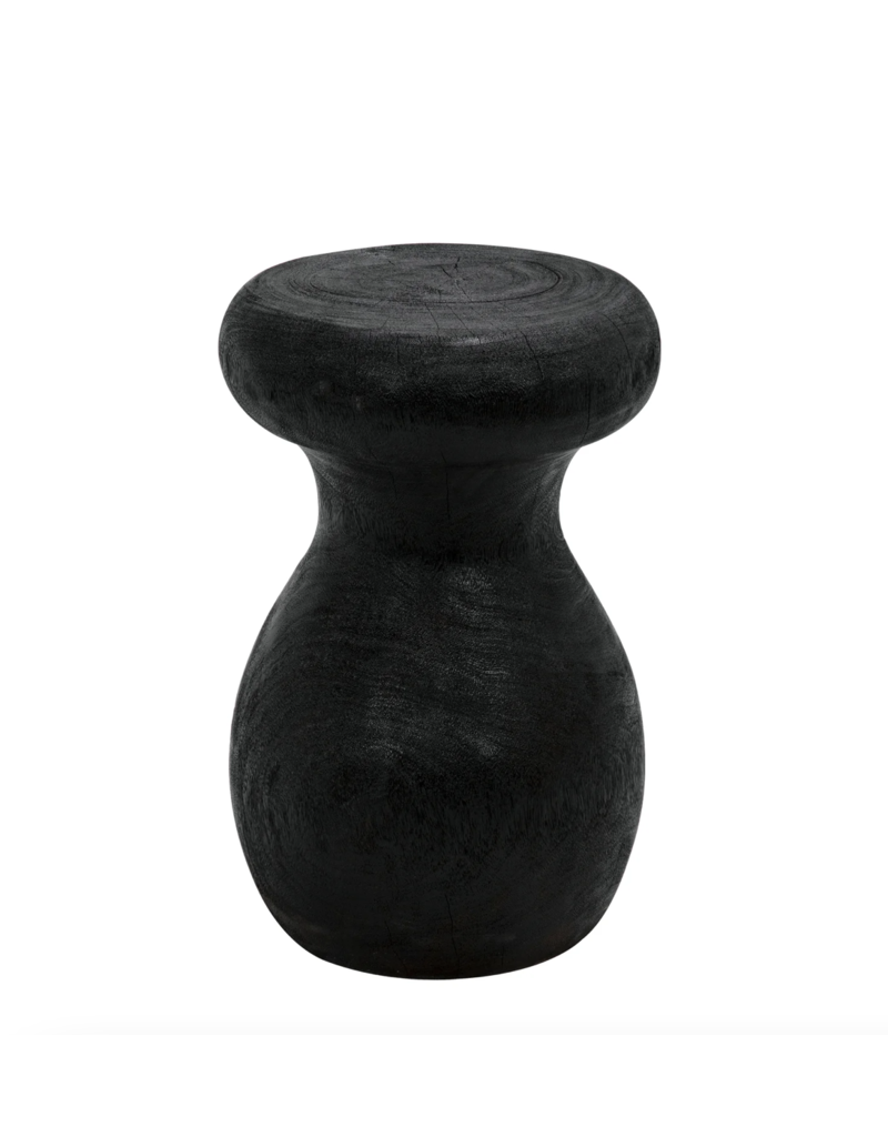 Noir Samson Stool/Side Table, Burnt Black