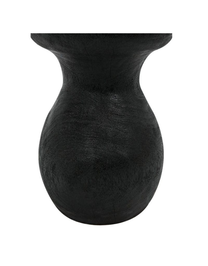 Noir Samson Stool/Side Table, Burnt Black
