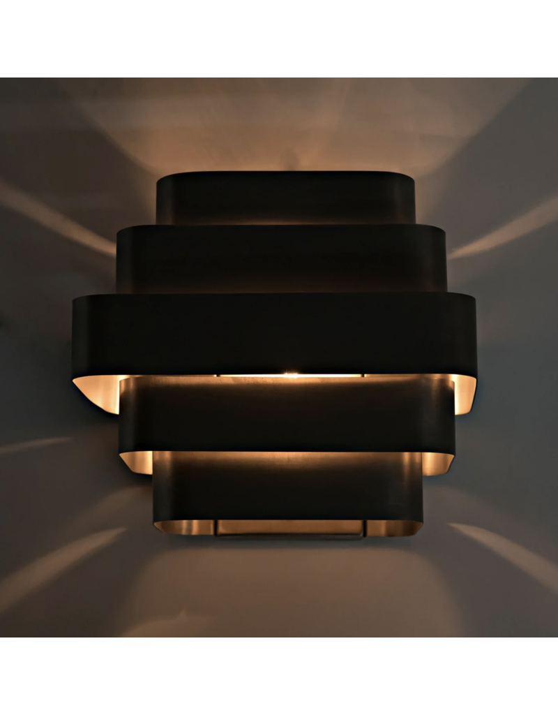 Noir Baas Sconce, Antique Silver Finish