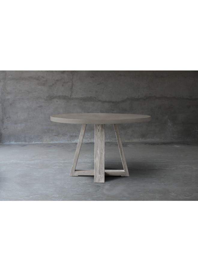 48x48 Concrete & Reclaimed Teak Table - X-Base