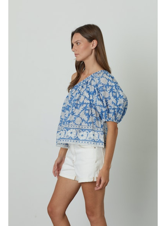 DIANA ONE SHOULDER PRINTED VOILE BLOUSE