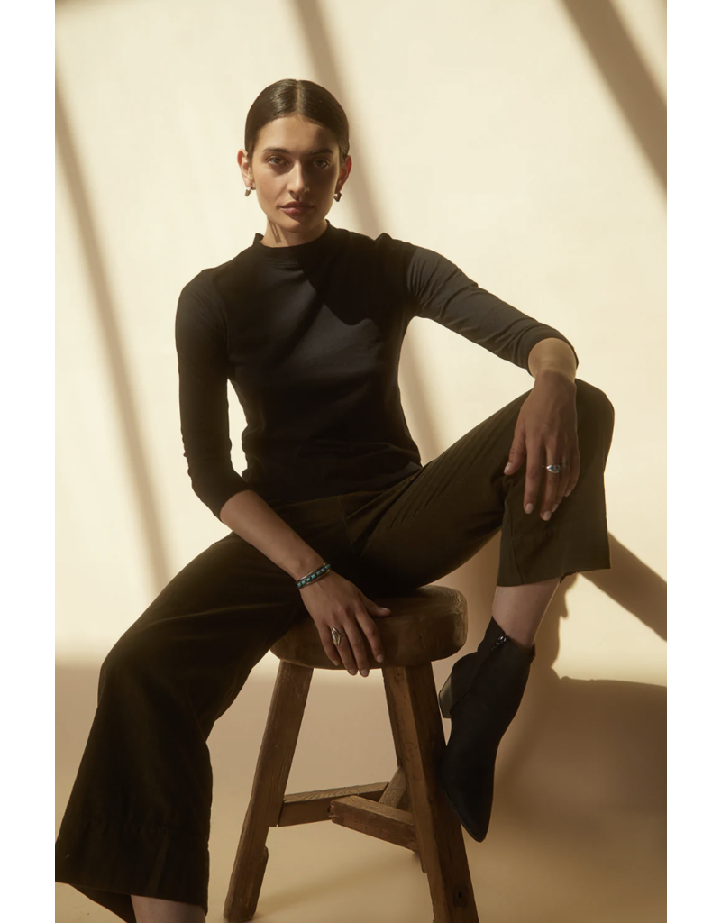 VELVET BY GRAHAM & SPENCER QUINNY LONG SLEEVE 3/4 SLEEVE MOCK NECK TEE