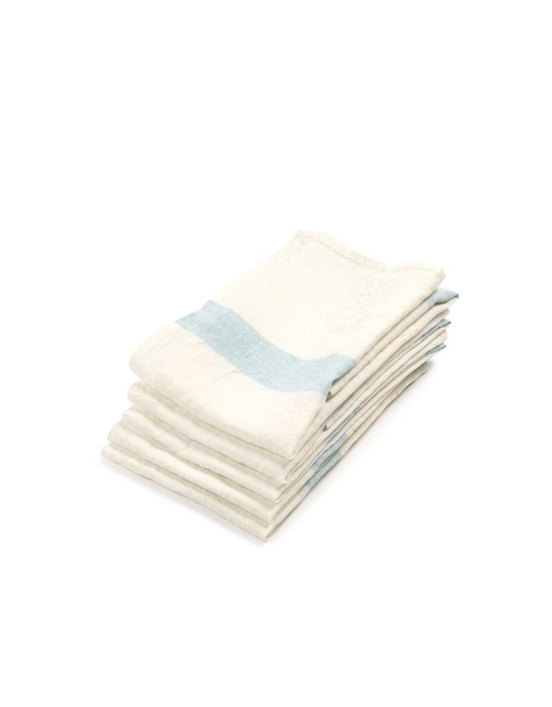 LIBECO LINEN PORTICCIO TEA TOWEL IN TURQUOISE SET OF 6 27X27