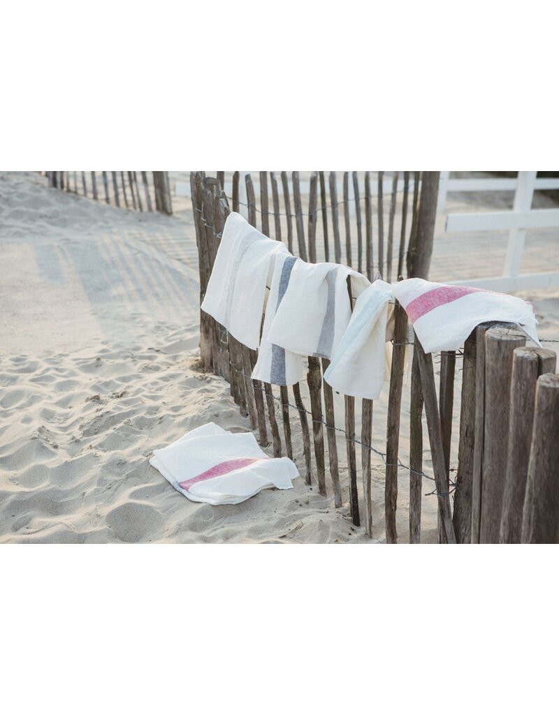 LIBECO LINEN PORTICCIO TEA TOWEL IN TURQUOISE SET OF 6 27X27