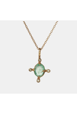 5 OCTOBRE JAGGER NECKLACE - 14K GOLD AND EMERALD