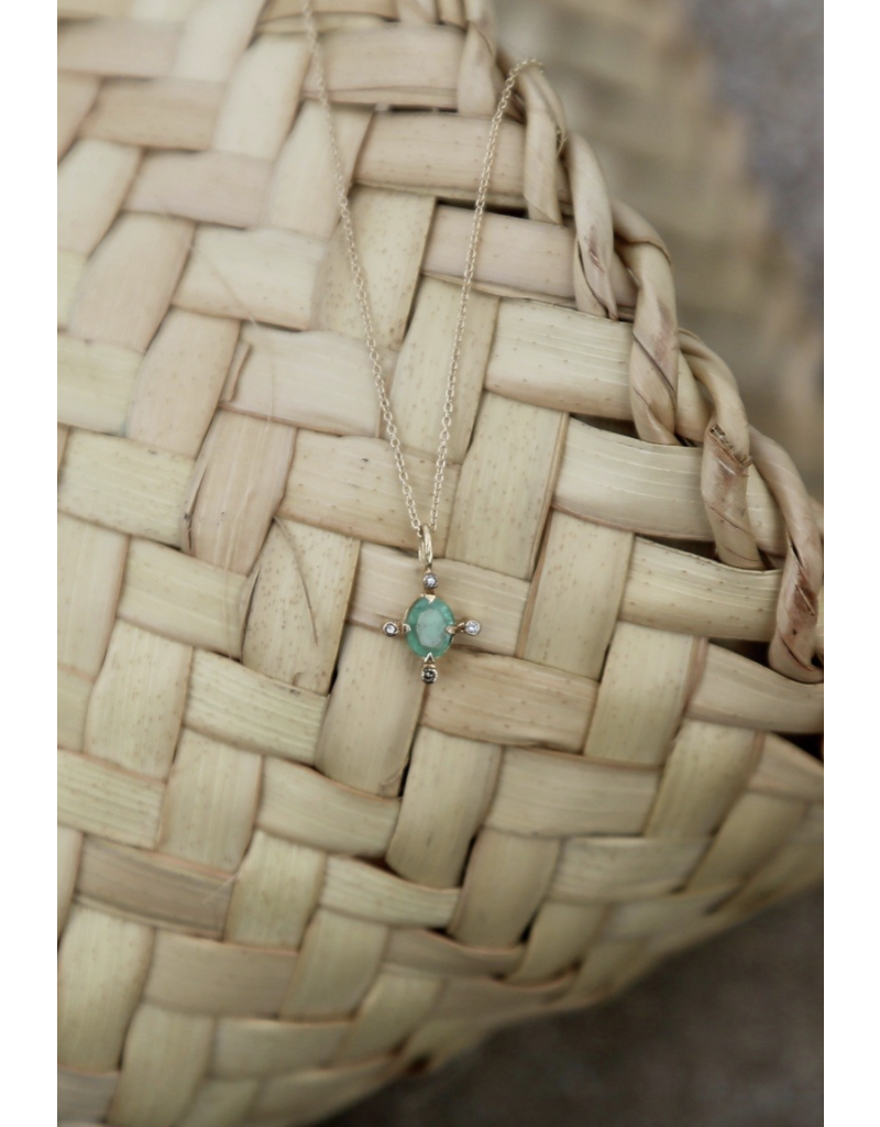5 OCTOBRE JAGGER NECKLACE - 14K GOLD AND EMERALD