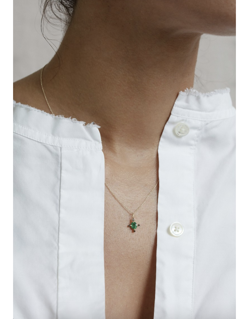 5 OCTOBRE JAGGER NECKLACE - 14K GOLD AND EMERALD