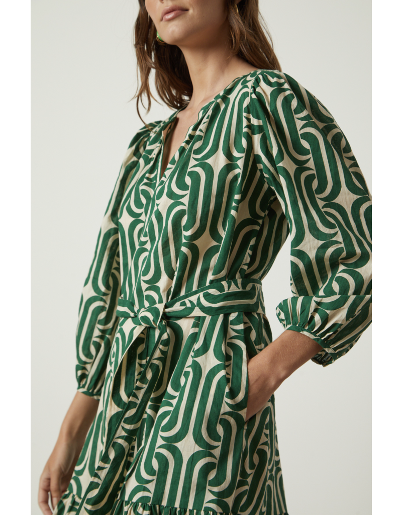 VELVET BY GRAHAM & SPENCER FELICITY DRESS IN GREEN